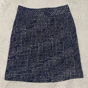 J Crew Skirt Womens‎ 00 Blue Black Tweed A Line Short Office